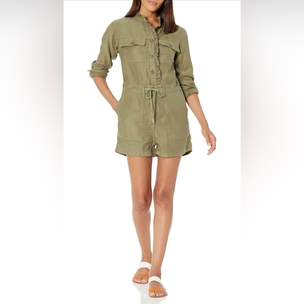 HUDSON Olive Green Summer Utility Romper Size L